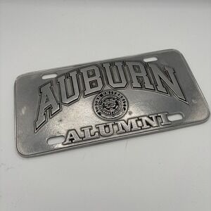 Vintage Auburn Alumni License Plate Pewter Sz OS‎ Silver Cast Metal Car Tag